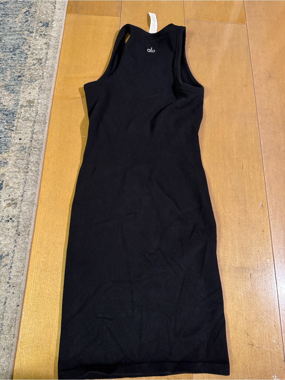 ALO Yoga Black Ribbed Racerback Midi Dress xs. Beautiful condition.